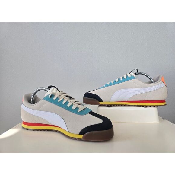 PUMA Roma OG Multicolor Cream Teal Men’s 9.5 Sneakers NEW No Box RARE Y2K Vibe - Picture 2 of 9